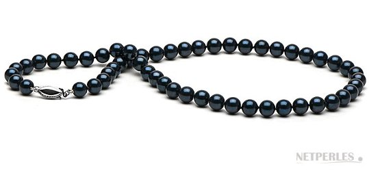 Collier de perles de culture d'Akoya noires