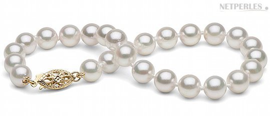 Bracelet de perles d'Akoya Blanches
