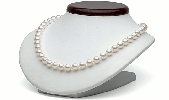 Collier de perles d'Akoya, 8-8.5 mm Blanches