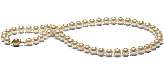 Collier 45 cm perles d'Akoya Champagne