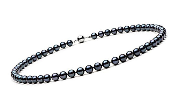 Collier de perles d'Akoya noires