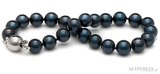Braccialetto di perle di coltura nere Akoya
