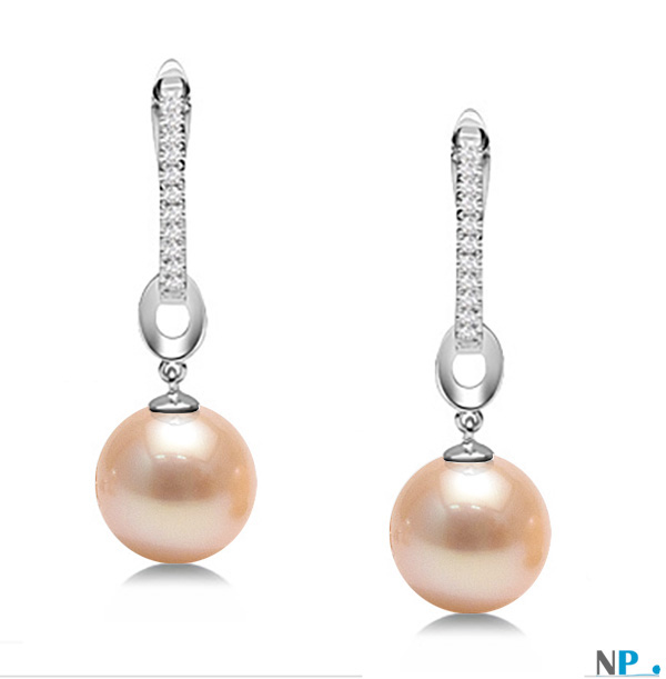 Boucles D'oreilles Argent Massif Avec Perles Multicolores - Pendantes Occasion