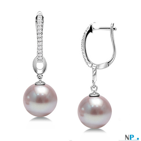 Acquista SENIKO 8-9mm Orecchini di perle d'acqua dolce naturali Geometria Design Moda Orecchini con zirconi cubici per regalo da donna in Italia a partire da 8.99