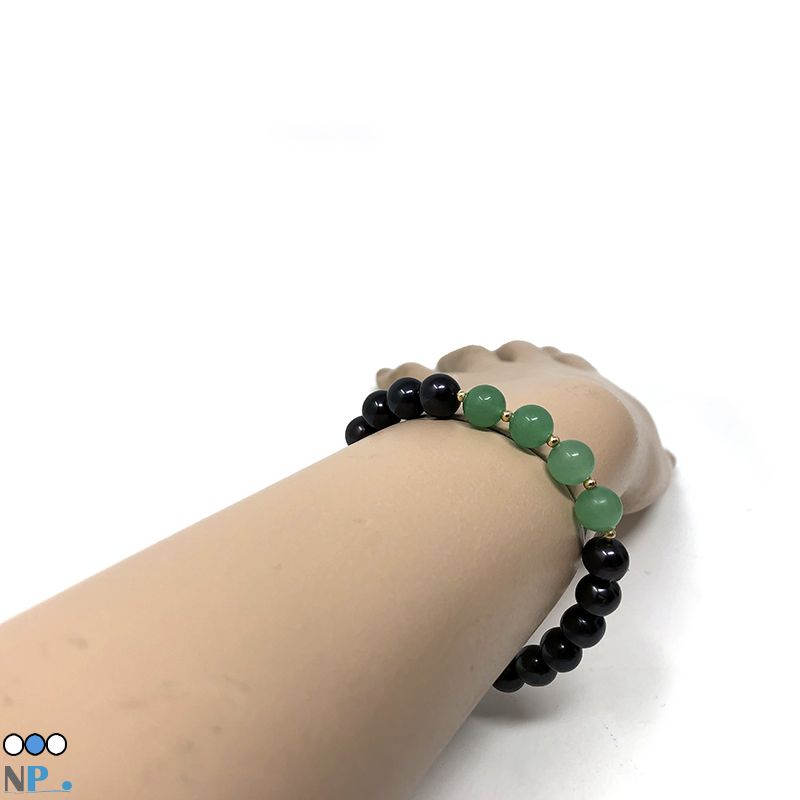 Bracelet En Argent 925 Et Aventurine Verte 10mm - Fait Main En France - Neuf