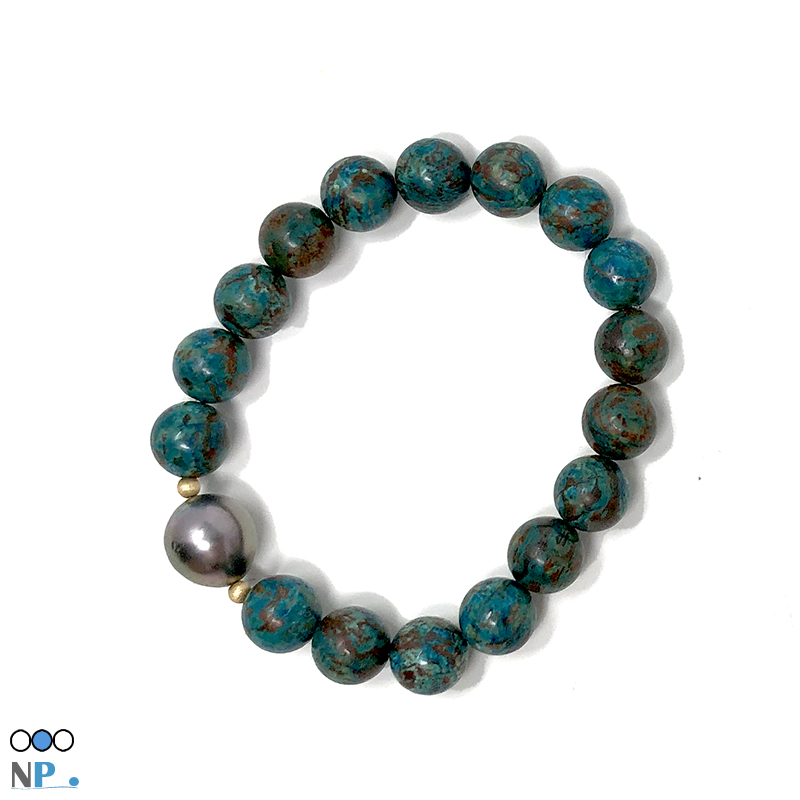 Bracelet Perle De Tahiti Véritable - Perle Montée, Neuf Avec étiquettes, Origine France