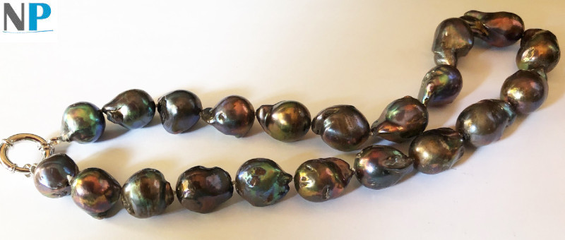 Collier de perles FIREBALL d'Eau Douce Noires ! Des vraies perles rares!!