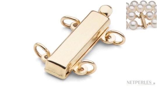 Fermaglio Alinéa in oro 14k  speciale per doppio filo di perle superiori a 8 mm