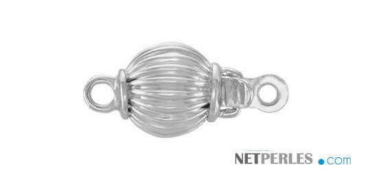 Fermoir en Or Gris 14 carats pour collier ou bracelet de perles de culture