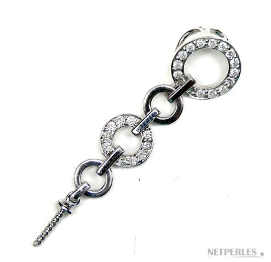 Pendentif Or gris 18 carats et diamants