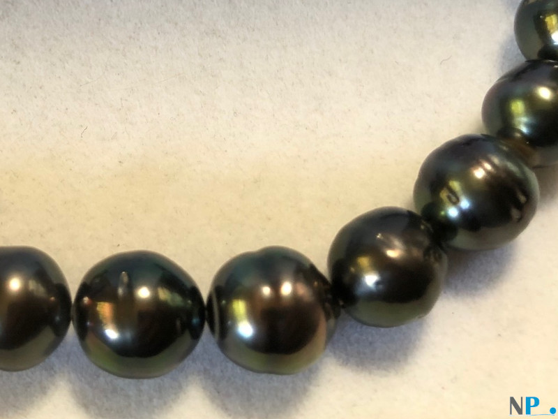 Rang de perles noires de Tahiti baroques de 20 cm pour création bracelet