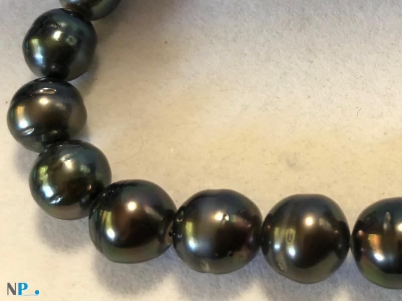 Rang de perles noires de Tahiti baroques de 20 cm pour création bracelet