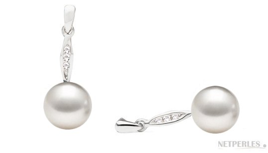 Boucles d'oreilles de perles d'Australie blanches