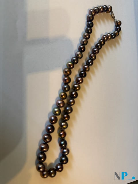 Collana di perle nere d'acqua dolce 45 cm