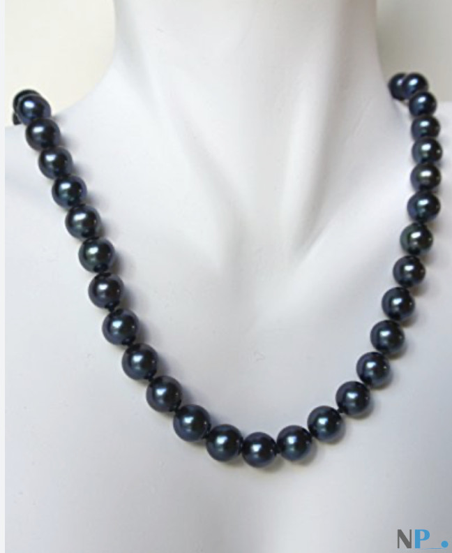 Collier de perles noires d'eau douce Collier de perles noires d'eau douce