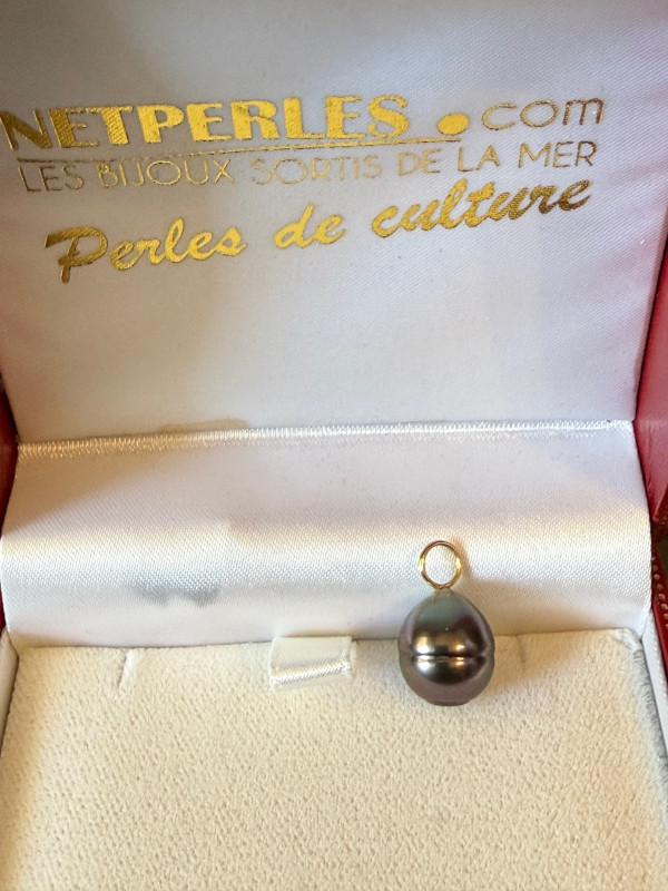 Pendentif perle de tahiti baroque sur beliere Or jaune