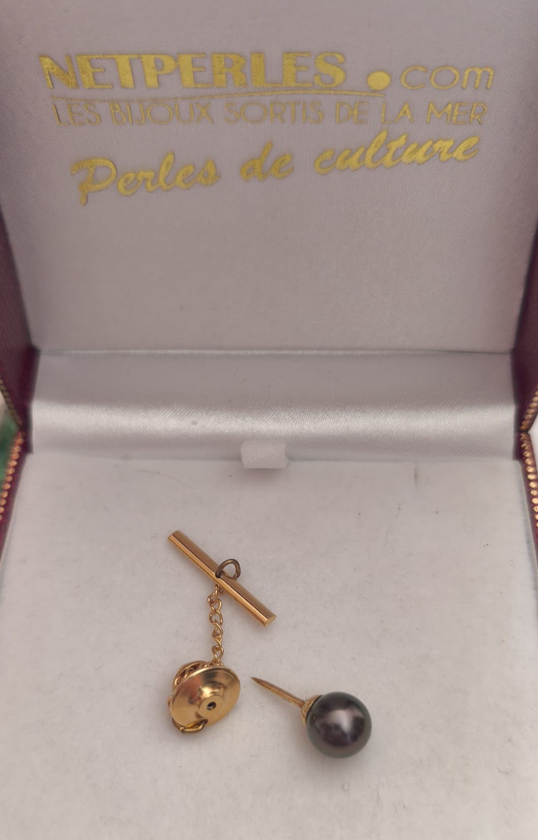 épingle à cravate avec perle de Tahiti épingle à cravate avec perle de Tahiti
