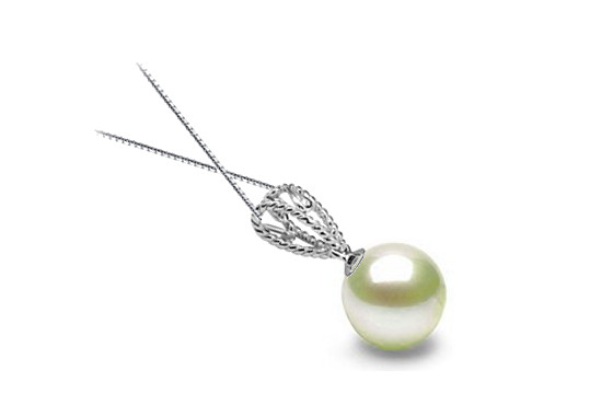 Pendentif en or 18k avec perle blanche d'Akoya