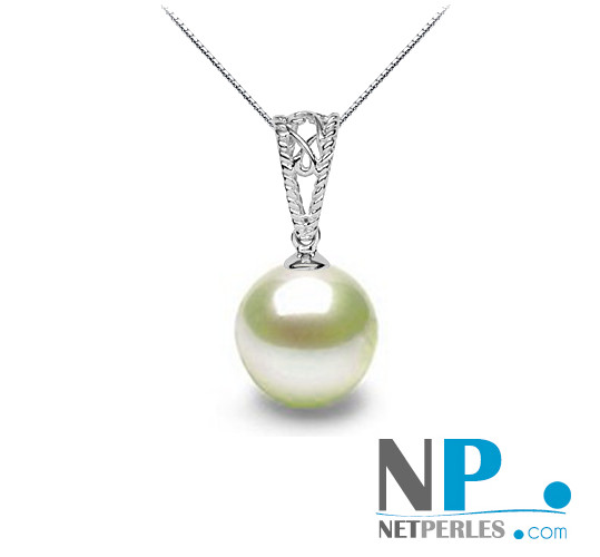 Pendentif en or 18k  avec perle blanche d'Akoya