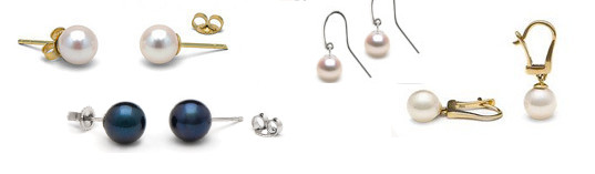 Boucles d'oreilles - boucles de perles - boucles de perles du japon - boucles vraies perles - perles blanches - perles et or
