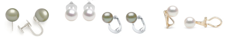 Boucles Clips d'Oreilles avec perles de culture pour oreilles non percées
