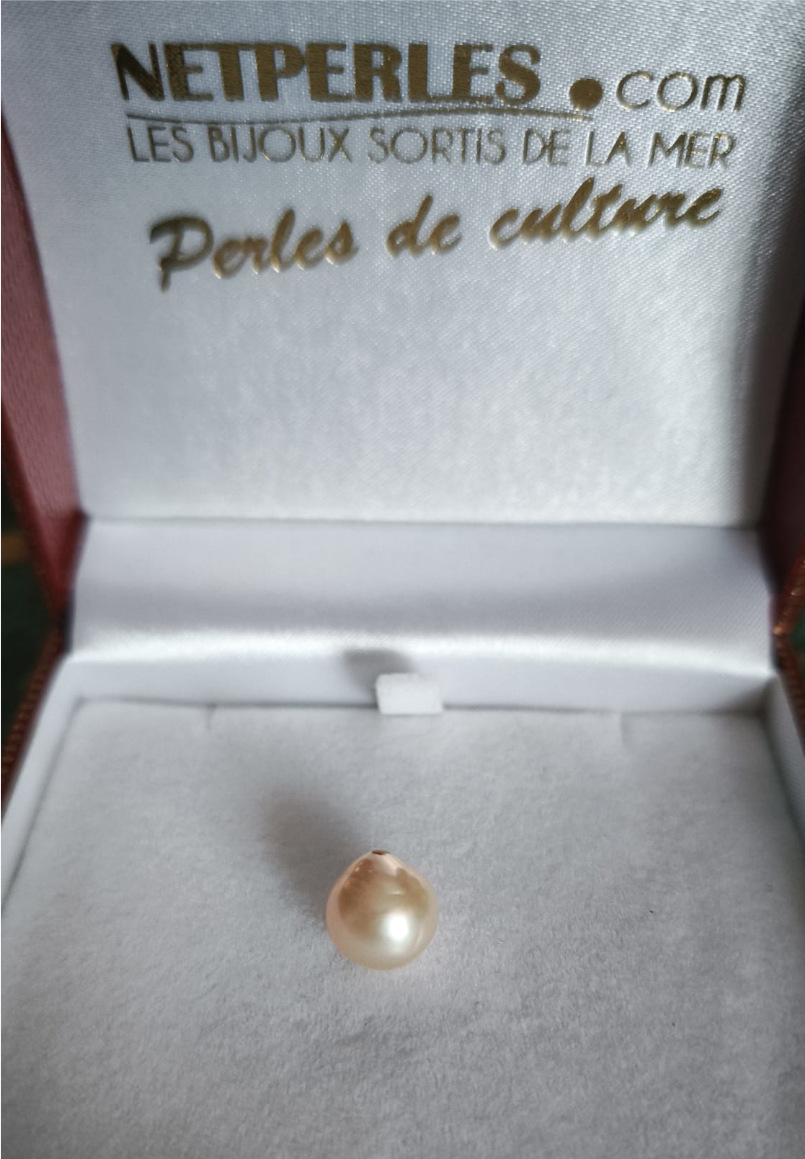 Perle EDISON couleur naturelle pêche en forme de goutte Perle EDISON couleur naturelle pêche en forme de goutte