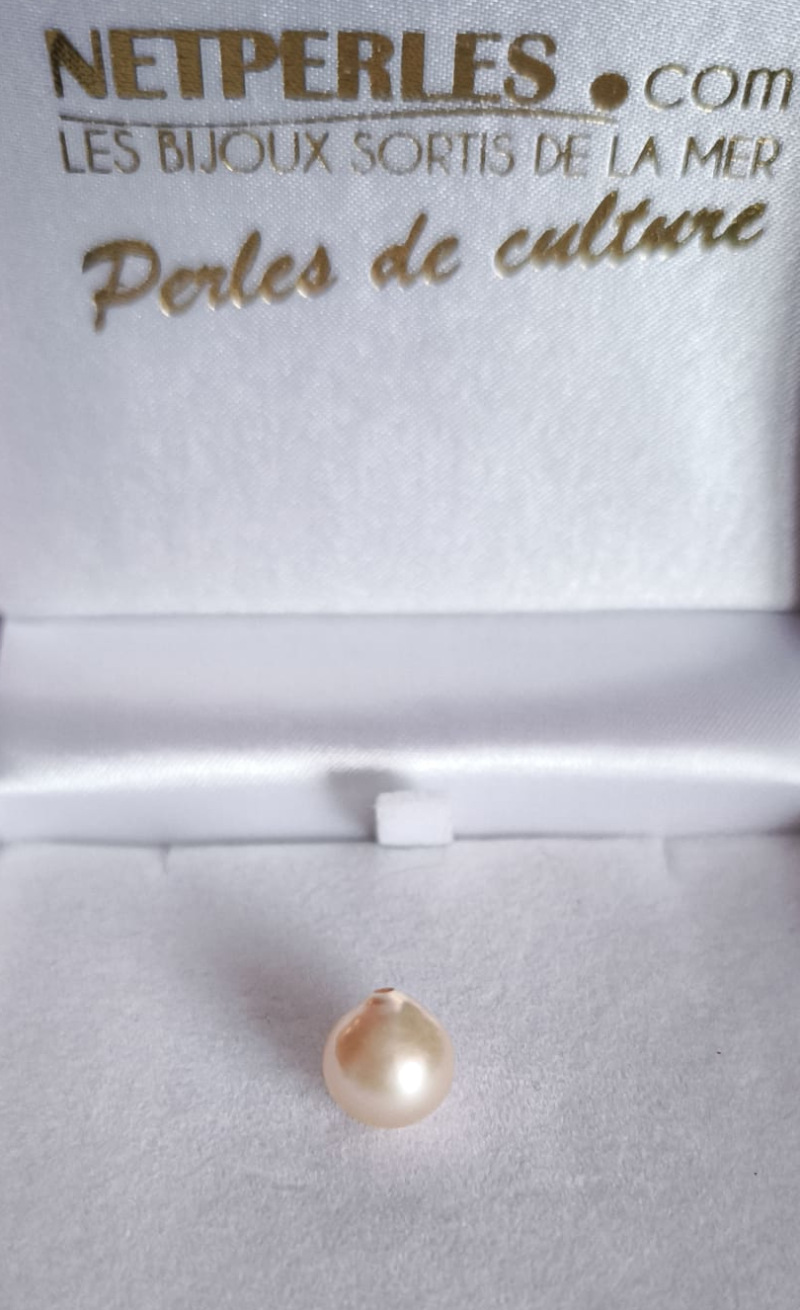 Perle EDISON couleur naturelle pêche en forme de goutte Perle EDISON couleur naturelle pêche en forme de goutte
