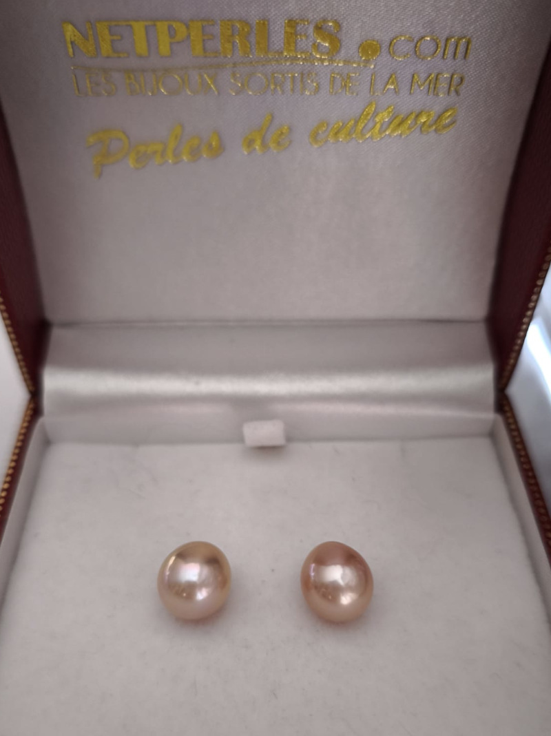 Paire de perles EDISON lavandes rosé Paire de perles EDISON lavandes rosé