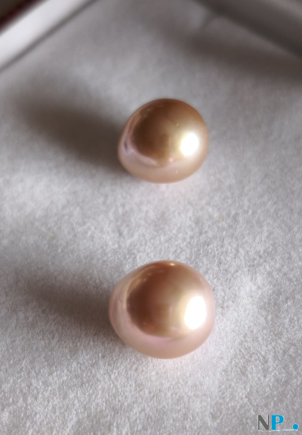 Paire de perles EDISON lavandes rosé  en forme de goutte
