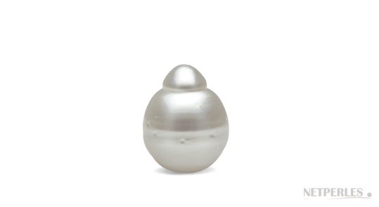 Perle baroque d'Australie blanche argentée