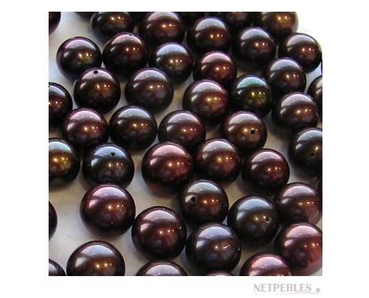 Perles d'eau douce couleur chocolat