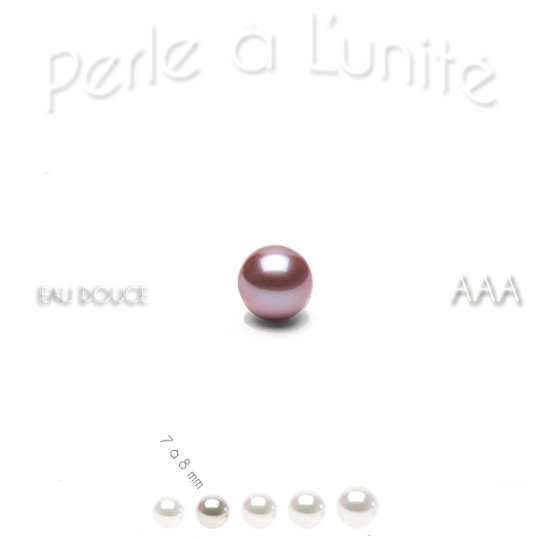 Perle de culture d'Eau Douce Lavande de 7 à 8 mm qualité AAA
