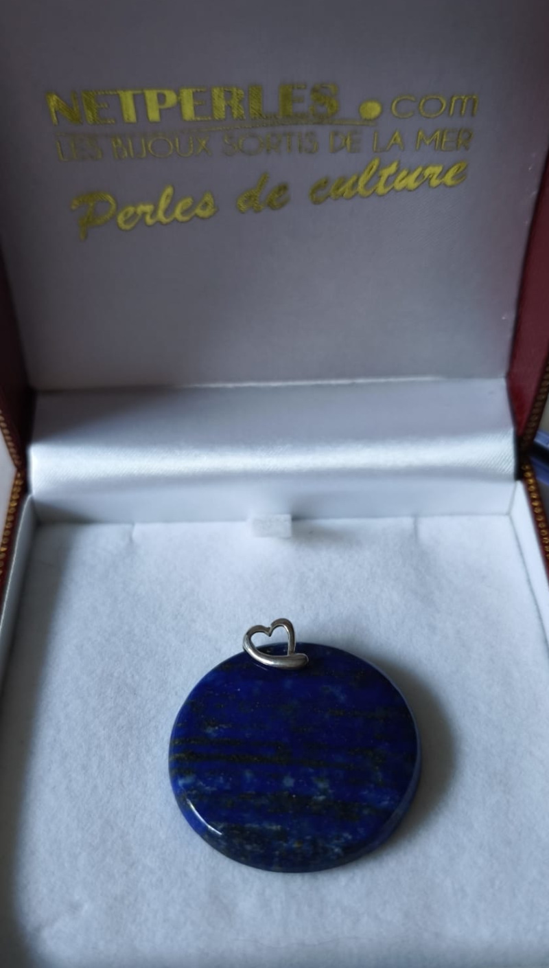 Pendentif Lapislazuli Afghanistan 35 mm sur Argent 925 Pendentif Lapislazuli Afghanistan 35 mm sur Argent 925