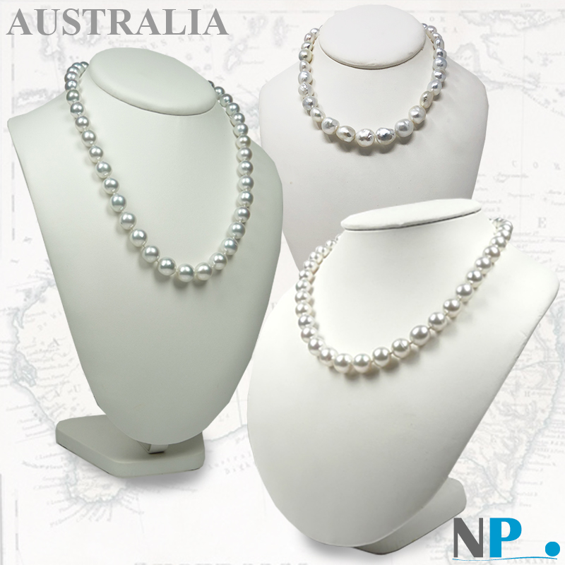 Perle d'australie, perle blanche argentees, collier de perles blanches, reflets argentes