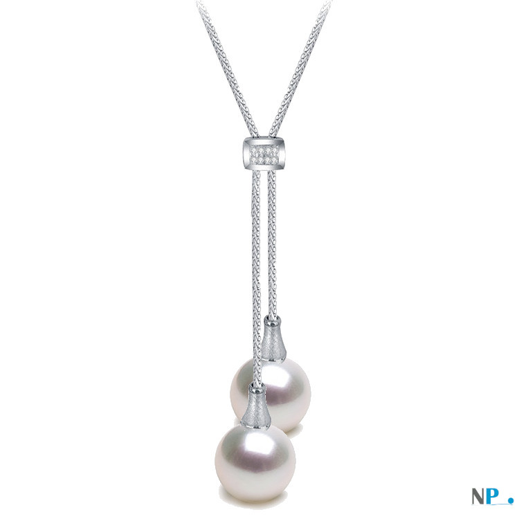 Collier PITIMATA avec deux perles blanches d'eau douce