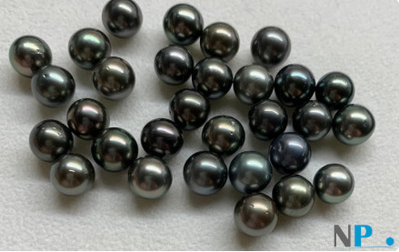 Perles baroques de Tahiti tonalités de gris non percées