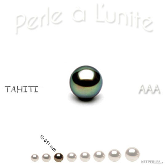 Perle de culture de Tahiti de 10 à 11 mm qualité AAA
