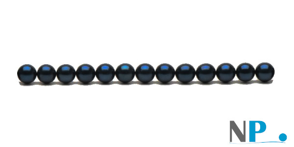 Rang 40 cm de perles d'Akoya noires pour futur montage en collier de 45 cm