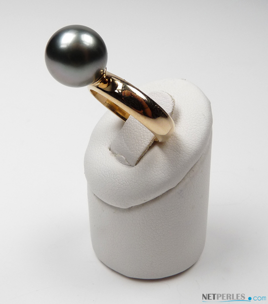 Bague en or avec perle de culture de Tahiti