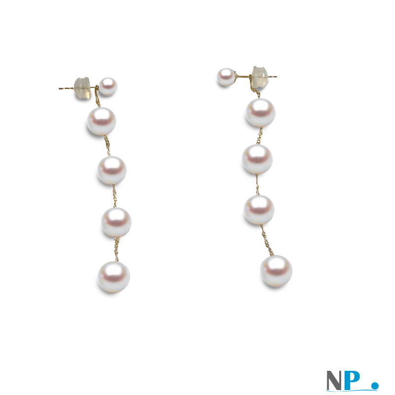 Boucles d'oreilles de perles d'eau douce blanches