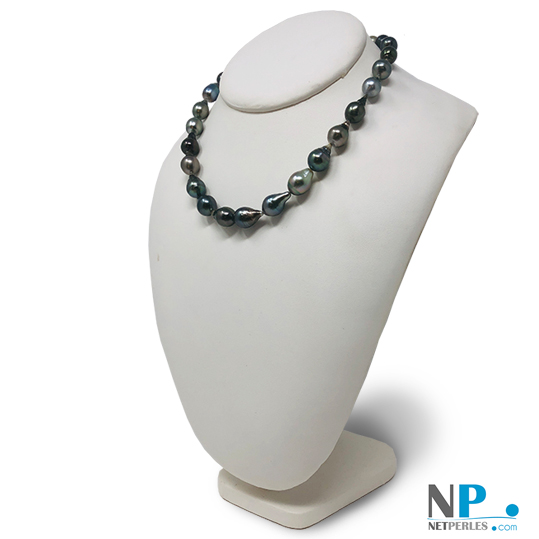 Collier Ras De Cou Perle Noire De Tahiti Baroque Avec Spinelle - Plaqué Or, Marque ROSEMIMOSA, Neuf