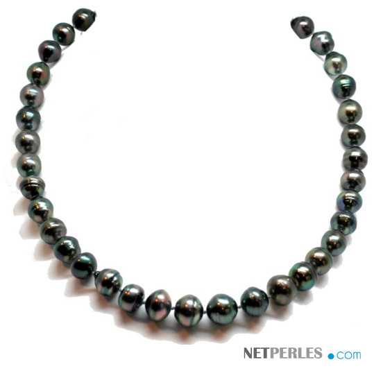 Collier 43 cm perles de Tahiti Baroques cerclées