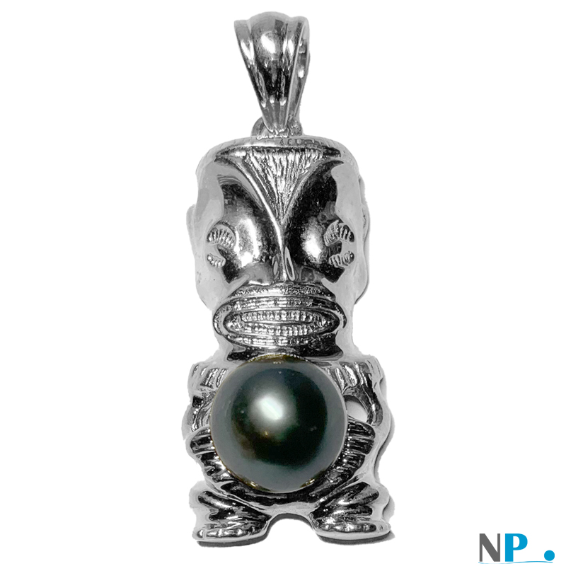 Pendentif Perle Noire De Tahiti Naturelle 14,9mm - Monture Argent - Collier Bijou ROSEMIMOSA Neuf