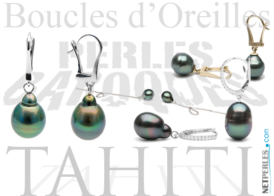 Boucles d'oreilles perles baroques de Tahiti