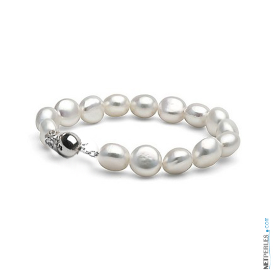 Bracelet de perles baroques d'Eau Douce 21 cm