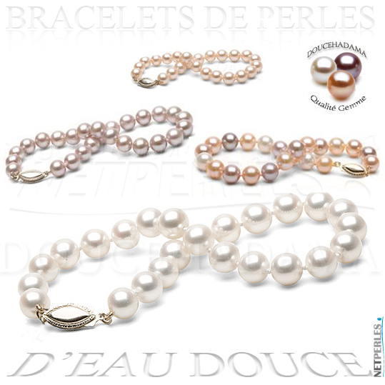 Bracelet de perles d'eau douce parfaites - perle d'eau douce - doucehadama-perles de culture d'eau douce