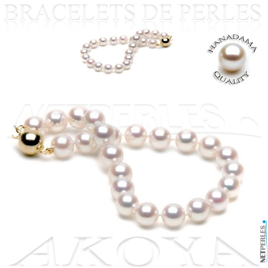 bracelet de perles blanches du japon - perles haut de gamme - bracelets de perles blanches - hanadama