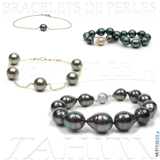 bracelet de perles de tahiti - bracelets de perles noires - perles de tahiti