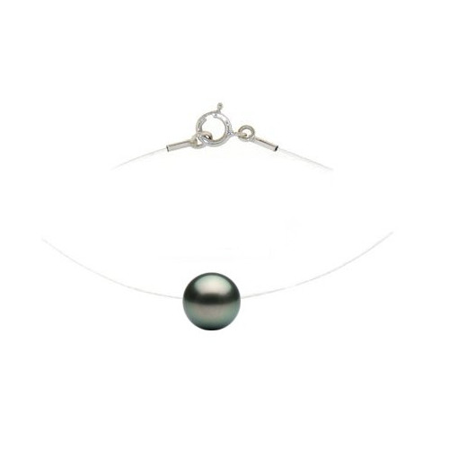 Collier perle fil transparent