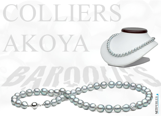 colliers baroques akoya - colliers baroques - perles du japon - vraies perles - perles de culture - bijoux de perles - perles bleues 
